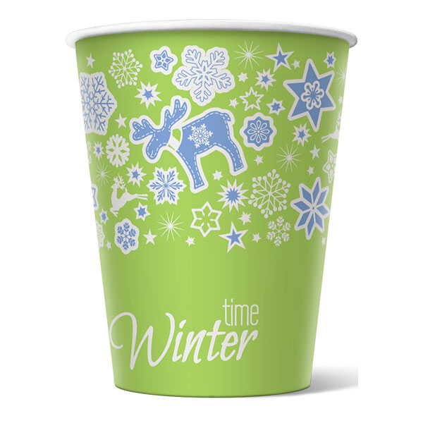 Стакан бумажный одноразовый 300 мл. WINTER TIME