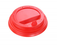  Крышка для стаканов D80 мм, красная с клапаном. для стаканов 200мл - 300мл